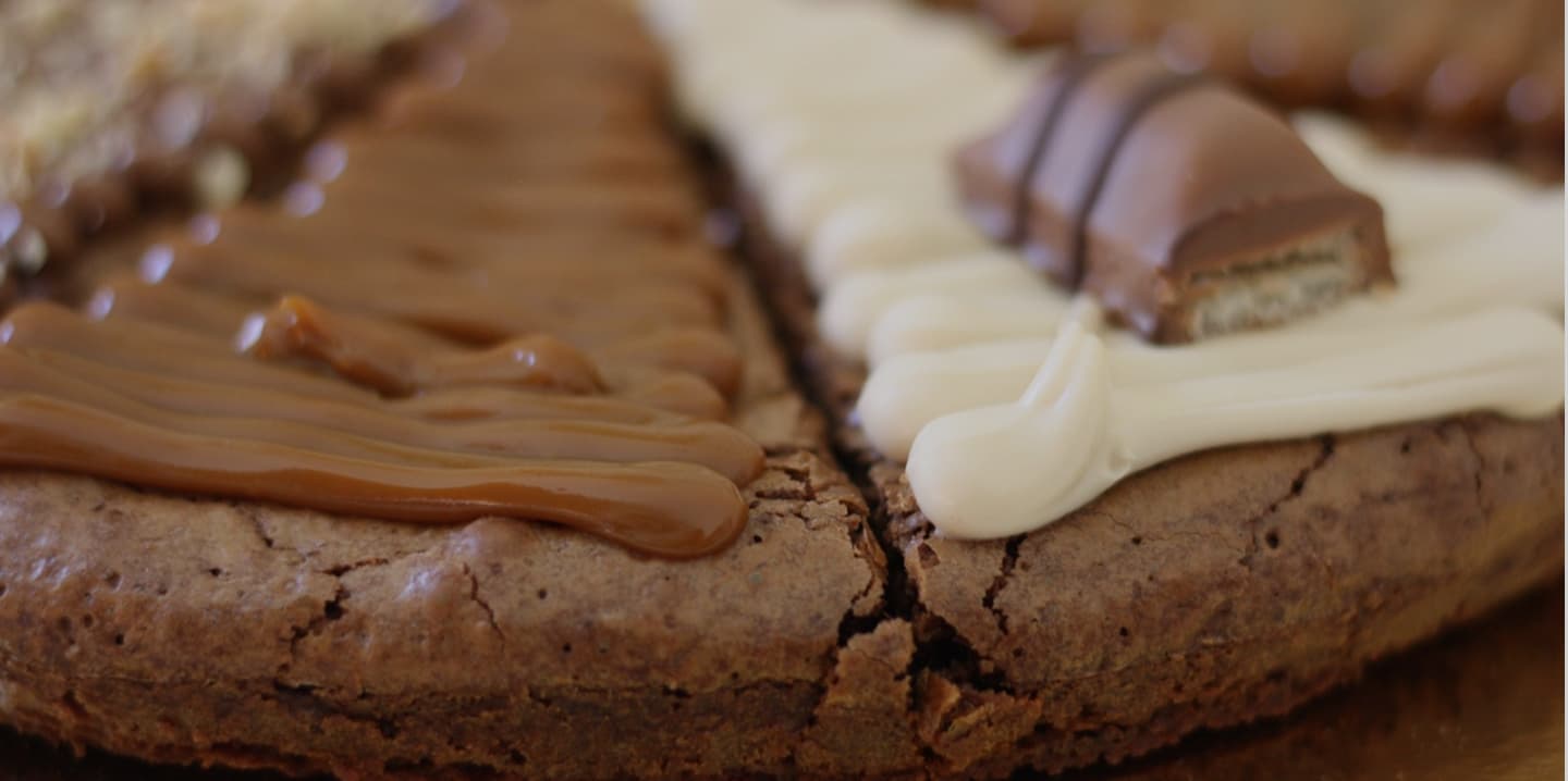 Close up of chocolate brownies